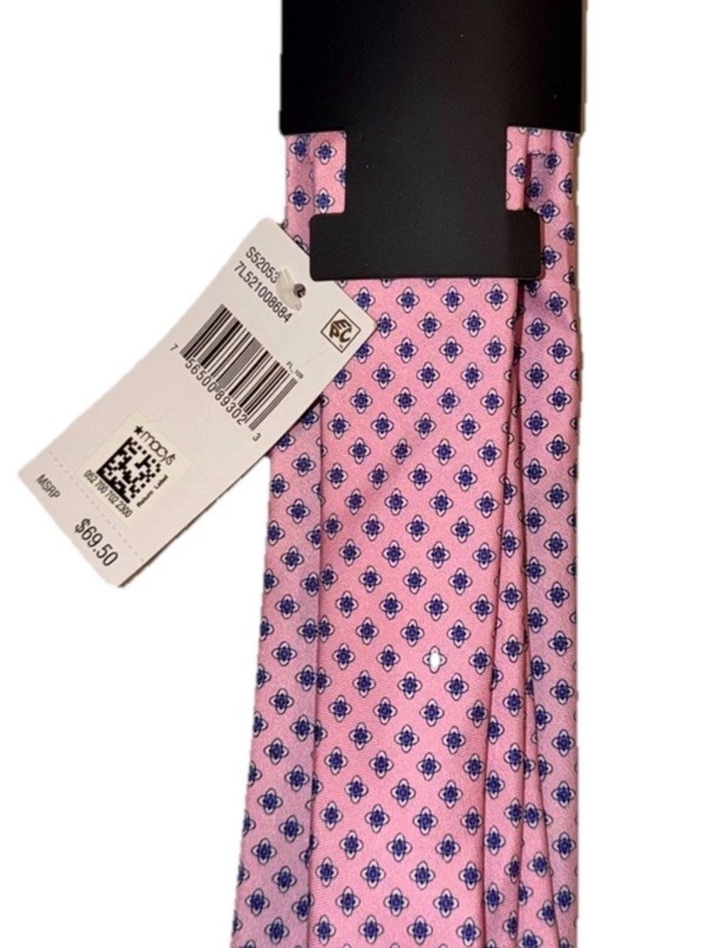 Brand New Men’s Lauren Ralph Lauren Pink Blue Geometric Tie - NWT - MSRP: $69.50 - Picture 3 of 6